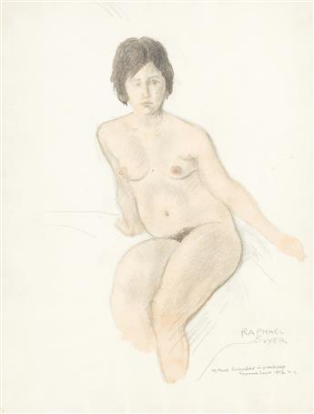 RAPHAEL SOYER Seated Nude.